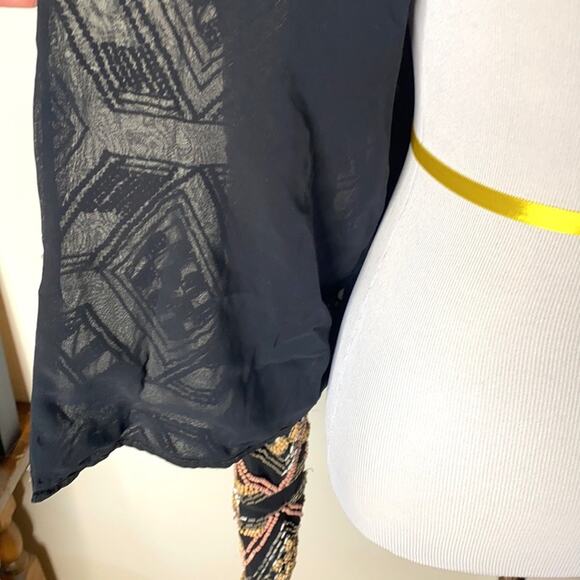 Jerome Black Beaded Open Front Y2K Jacket - Picture 8 of 10